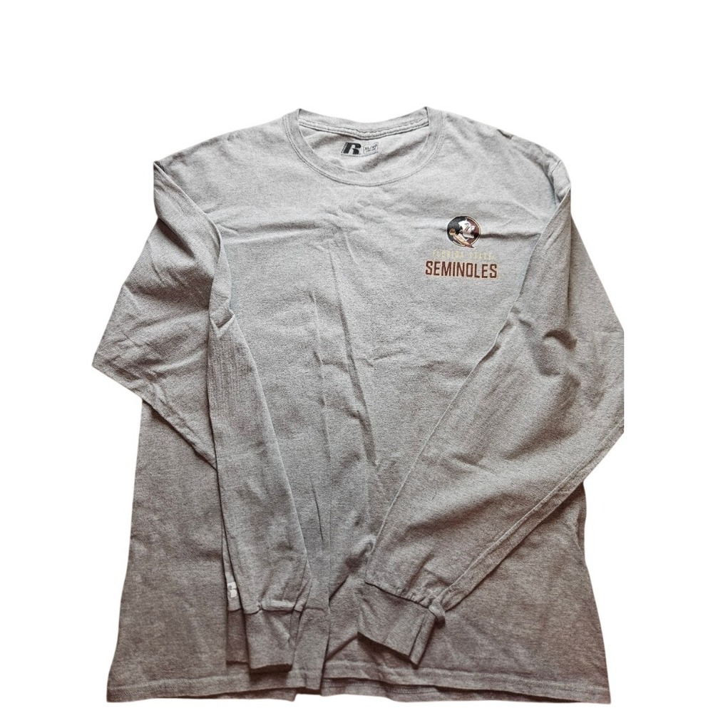 Russell Athletic Florida‎ State Seminoles Long Sleeve Shirt Gray Mens XL FSU Tee